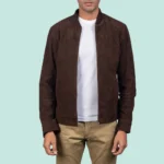 Blain Mocha Suede Bomber Jacket