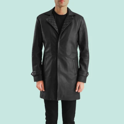 Infinity Black Leather Coat