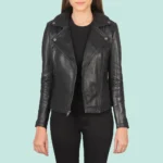 Flashback Black Leather Biker Jacket