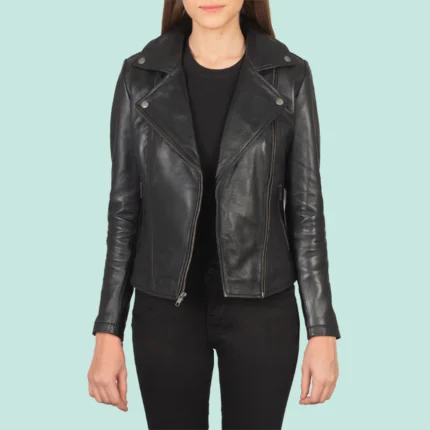 Flashback Black Leather Biker Jacket