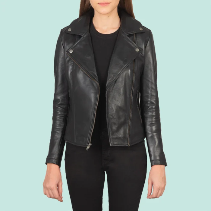 Flashback Black Leather Biker Jacket