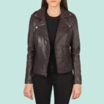 Flashback Maroon Leather Biker Jacket