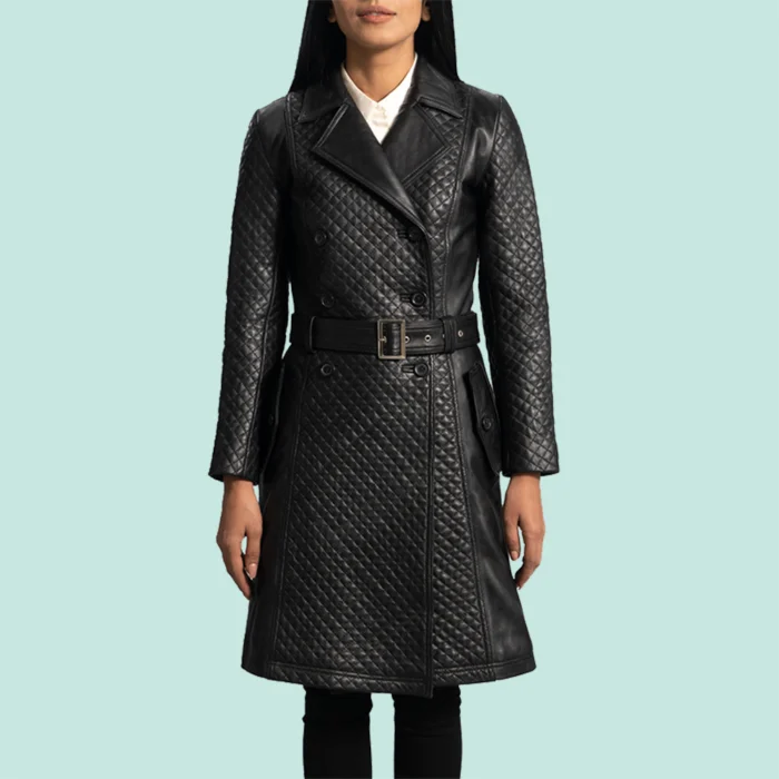 Sweet Susan Black Leather Trench Coat