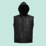 Leather Hooded Vest