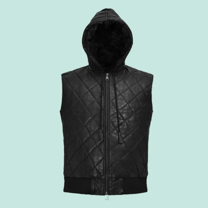 Leather Hooded Vest