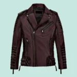 Charles Burnt Wine Leather Jackets