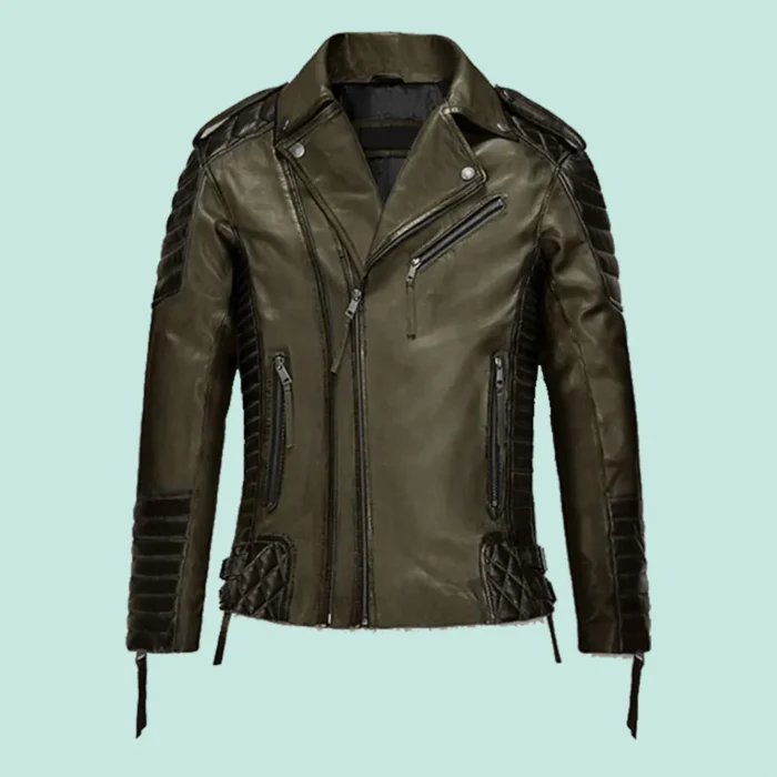 Charles Burnt Olive Leather Jacket