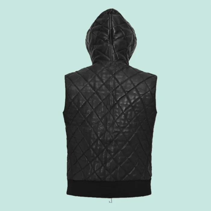 Leather Hooded Vest