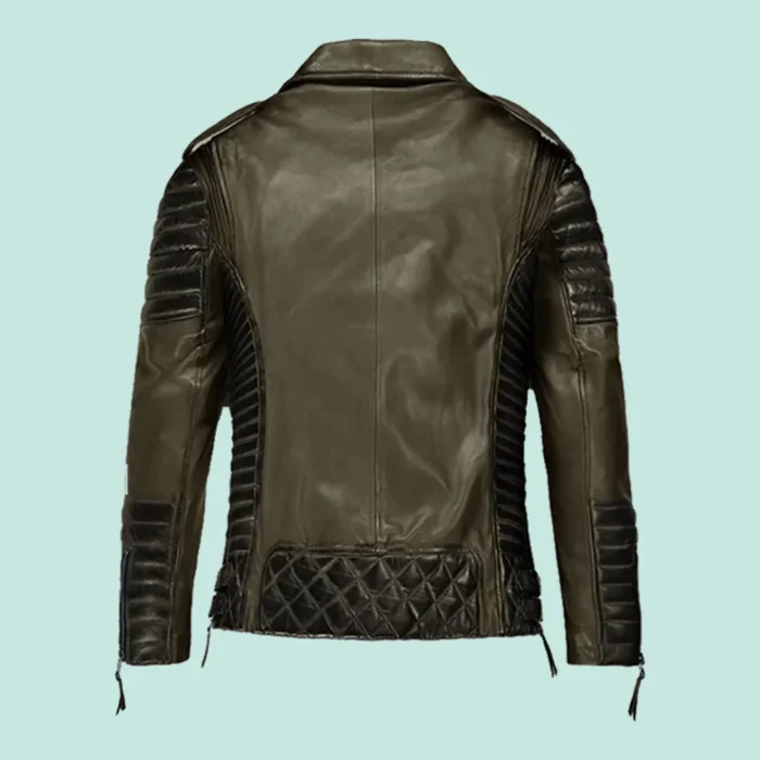 Charles Burnt Olive Leather Jacket