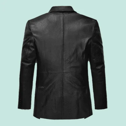 Black Python Catwalk Leather Blazer