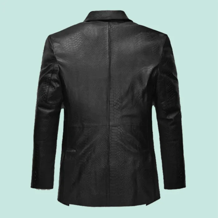 Black Python Catwalk Leather Blazer