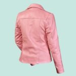 Women Pink Leather Jacket