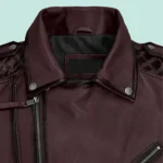 Charles Burnt Wine Leather Jacket