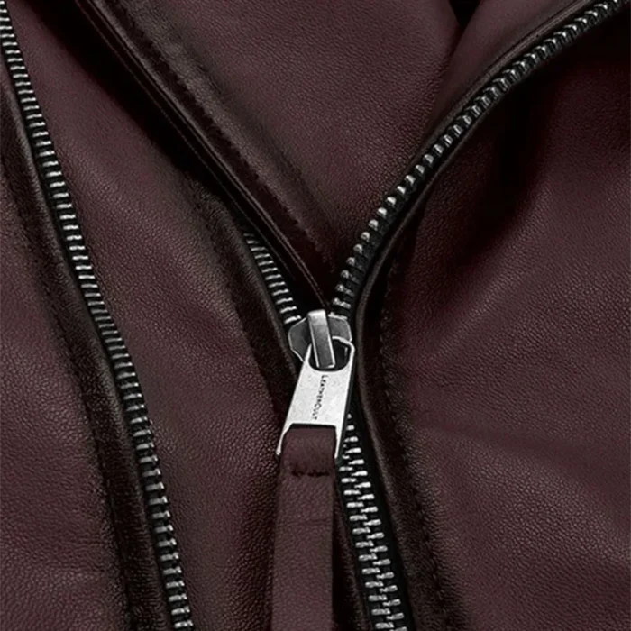 Charles Burnt Wine Leather Jacket