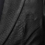 Black Python Catwalk Leather Blazer