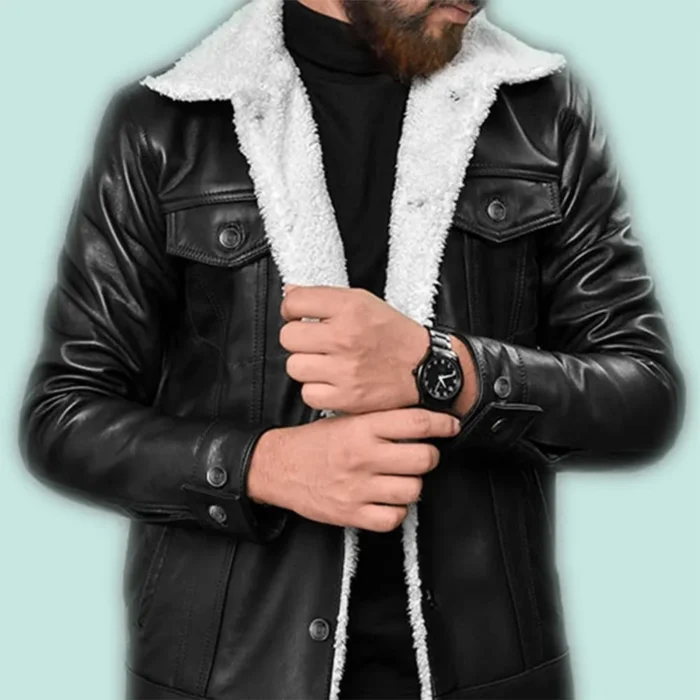 Leather Sherpa Jacket