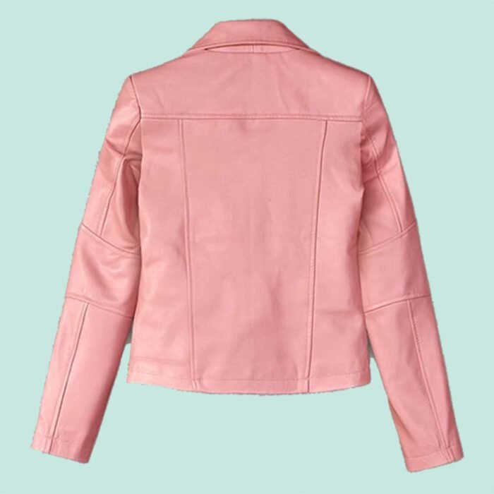 Women Pink Leather Jacket