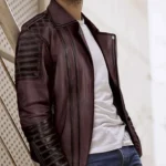 Charles Burnt Wine Leather Jacket