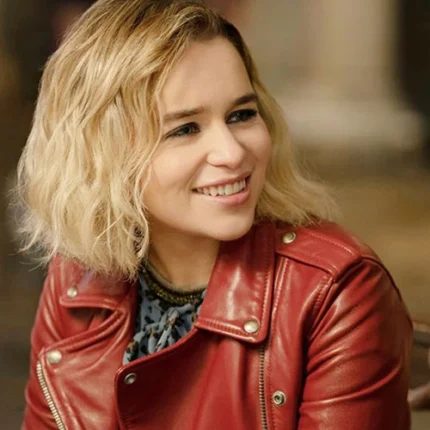 Emilia Clarke Last Christmas Leather Jacket