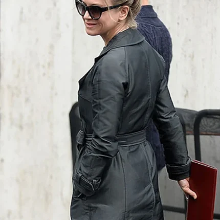 Renee Zellweger Leather Long Coat