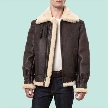 Classic B-3 Sheepskin Leather Bomber Jacket