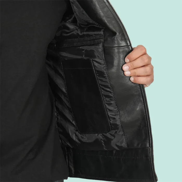 Black Men's Leather Motorcycle Jacket