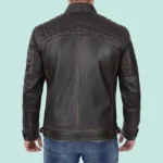 Mens Cafe Racer Distressed High Quality Brown Leather Jacket