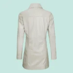 Kandis Womens Off White Real Leather Car Coat