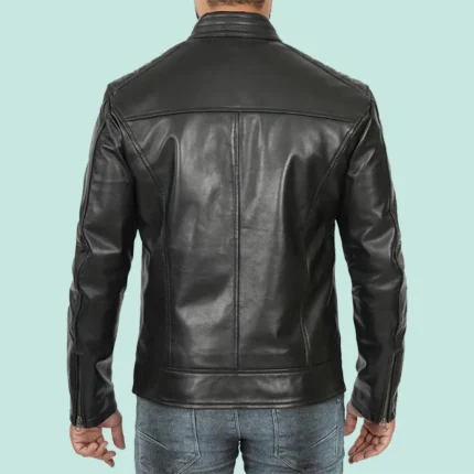 Black Men's Leather Motorcycle Jacket