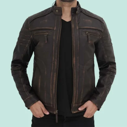 Monroe Distressed Brown Leather Jacket