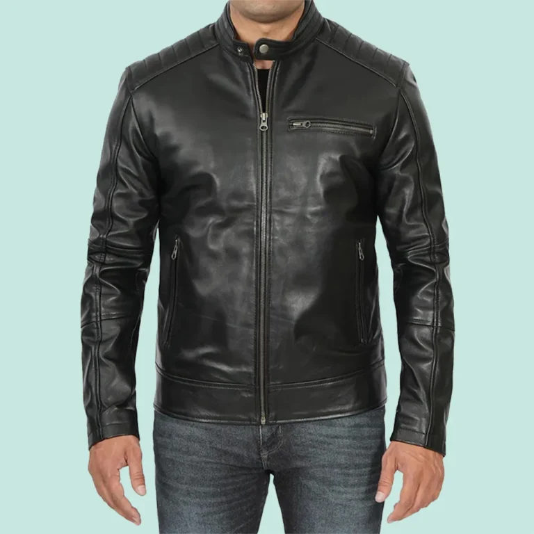 Black Men's Leather Motorcycle Jacket