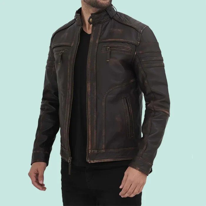 Monroe Distressed Brown Leather Jacket