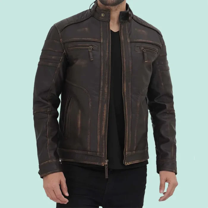 Monroe Distressed Brown Leather Jacket