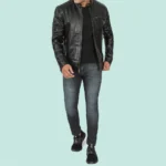 Black Men's Leather Motorcycle Jacket