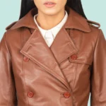 Alice Brown Double Breasted Leather Coat