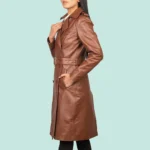 Alice Brown Double Breasted Leather Coat