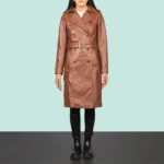 Alice Brown Double Breasted Leather Coat