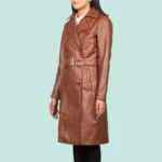 Alice Brown Double Breasted Leather Coat