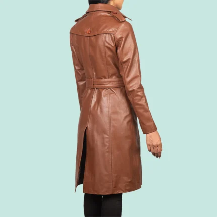 Alice Brown Double Breasted Leather Coat