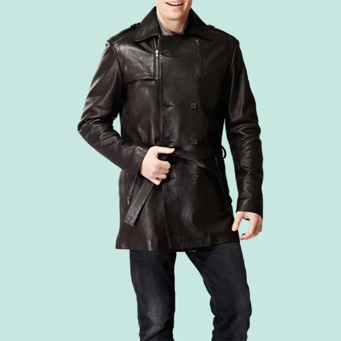 Men’s Brown Leather Bonnet Classic Coat