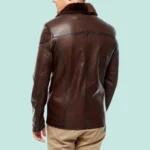 Bernard Men’s Chestnut Leather Blackout Jacket