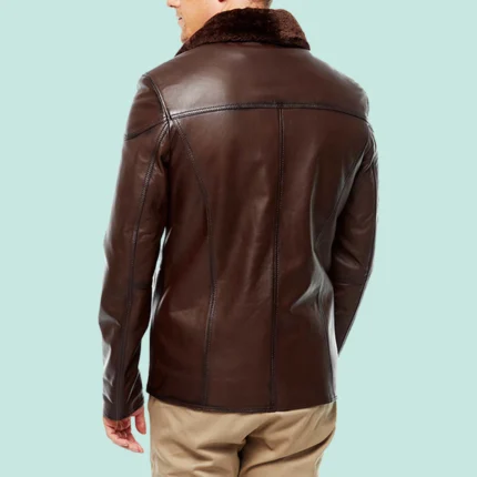 Bernard Men’s Chestnut Leather Blackout Jacket