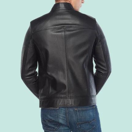 David Beckham Men’s Black Leather Jacket