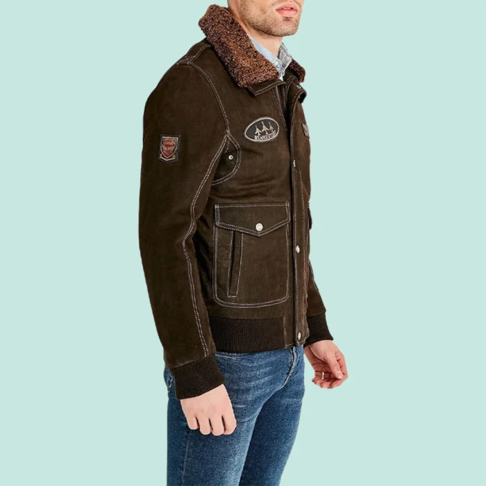 Sean O’Pry Men’s Brown Leather Air Force Jacket