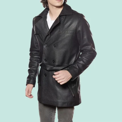 Bonno Men’s Black Leather Coat