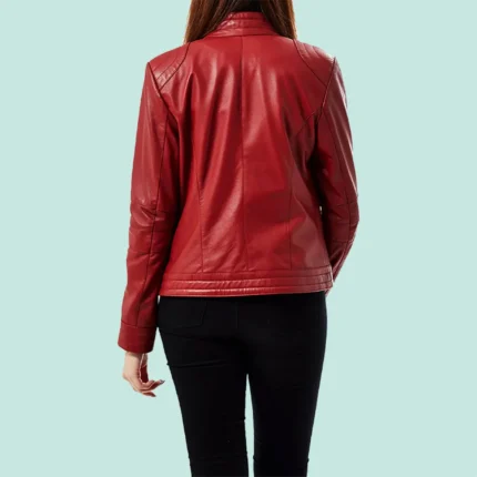 Ruby Women’s Red Leather Vintage Classic Jacket