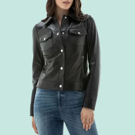 Mayfair Women’s Black Leather Shirt Style Jacket