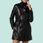 Milano Women’s 100% Real Black Leather Coat