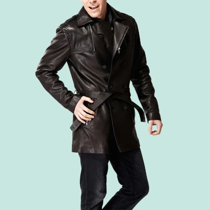 Men’s Brown Leather Bonnet Classic Coat