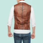 Dominic Adams Men’s 100% Real Distressed Brown Leather Vest